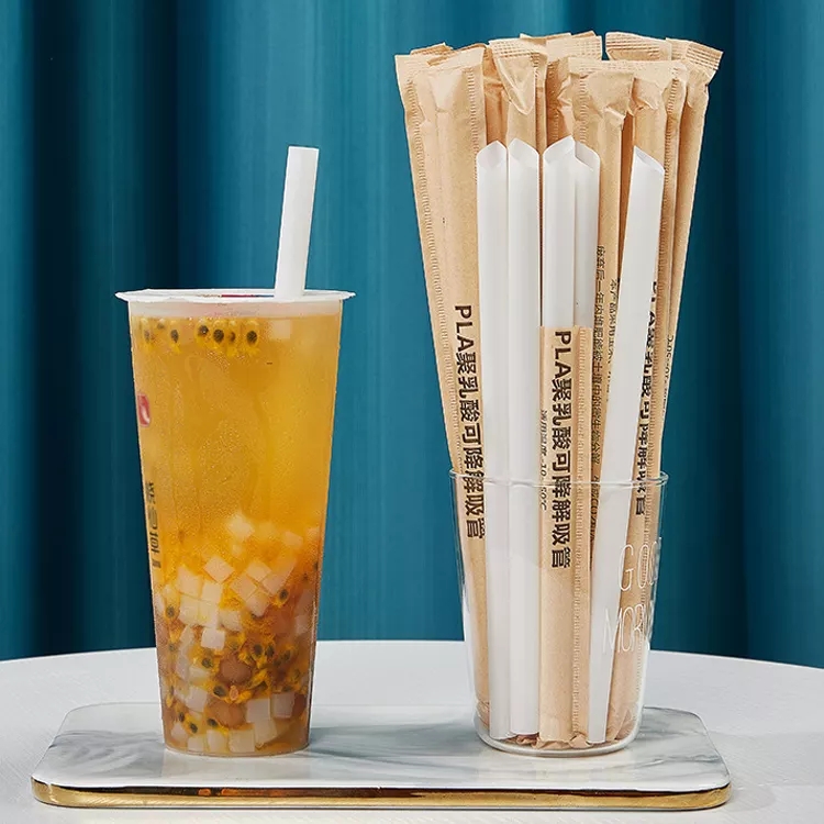 Made with corn tapioca Individually packaged biodegradable PLA straws